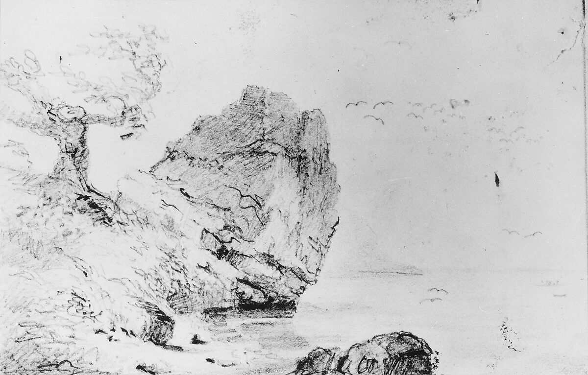 Shipwreck, Thomas Cole  American, Graphite on off-white wove paper, American
