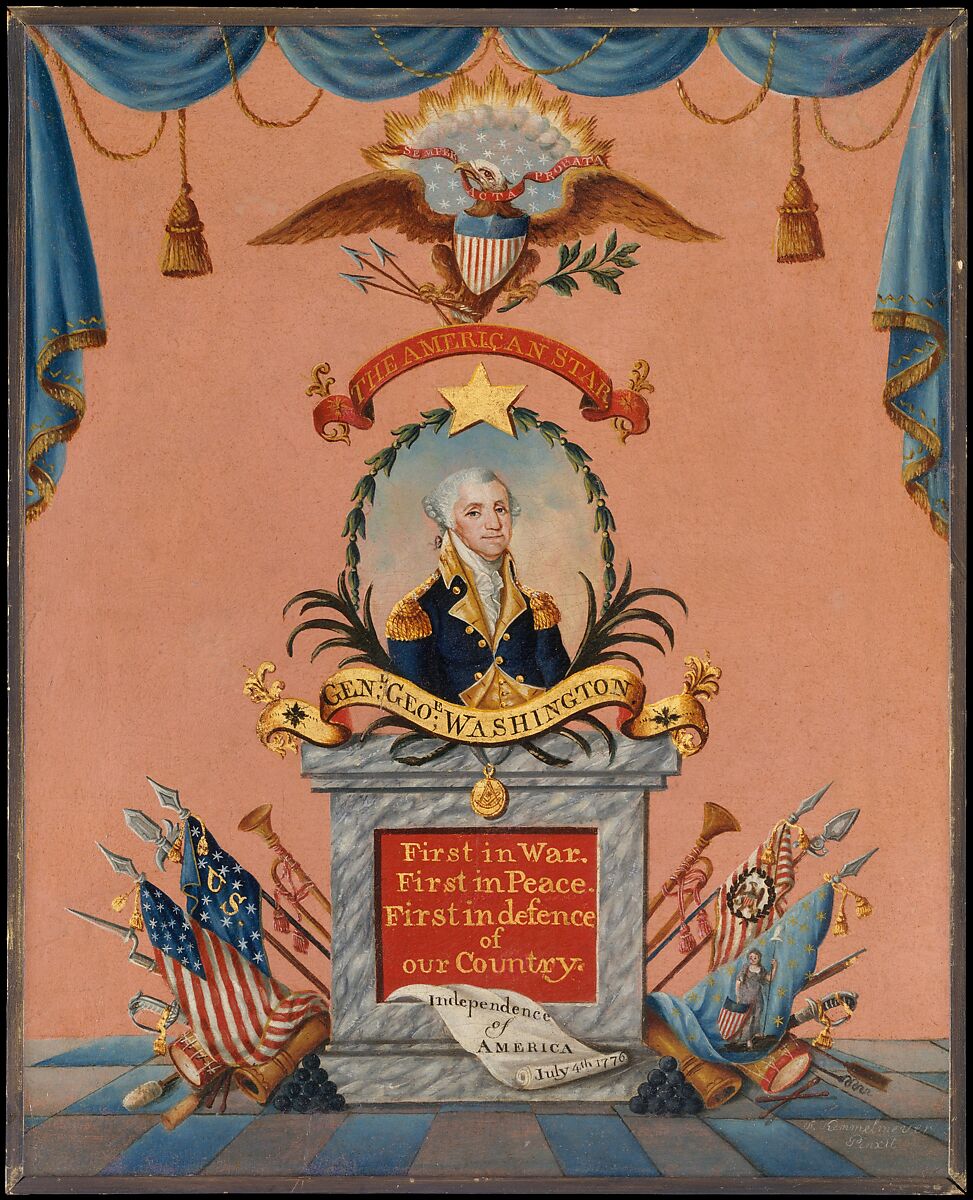 The American Star (George Washington), Frederick Kemmelmeyer  American, Oil and gold leaf on paper, American