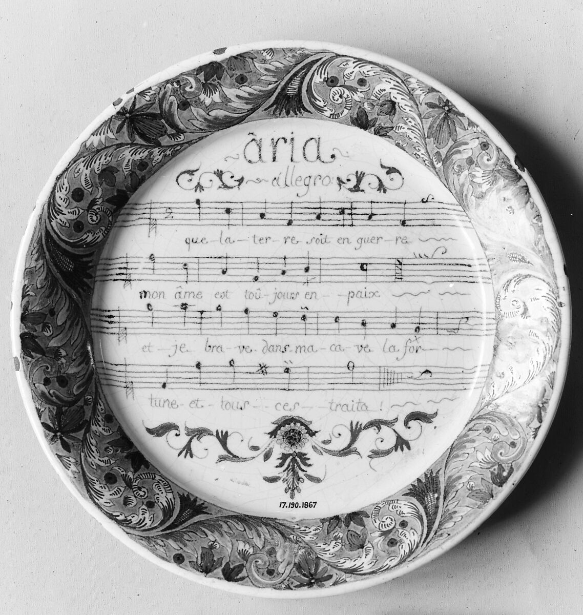 Plate, Faience (tin-glazed earthenware), French, Rouen