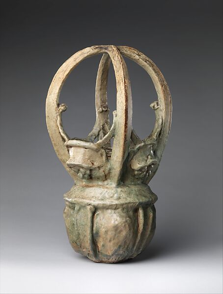 Basket vase, Georges Hoentschel  French, Glazed stoneware, French, Saint-Amand-en-Puisaye