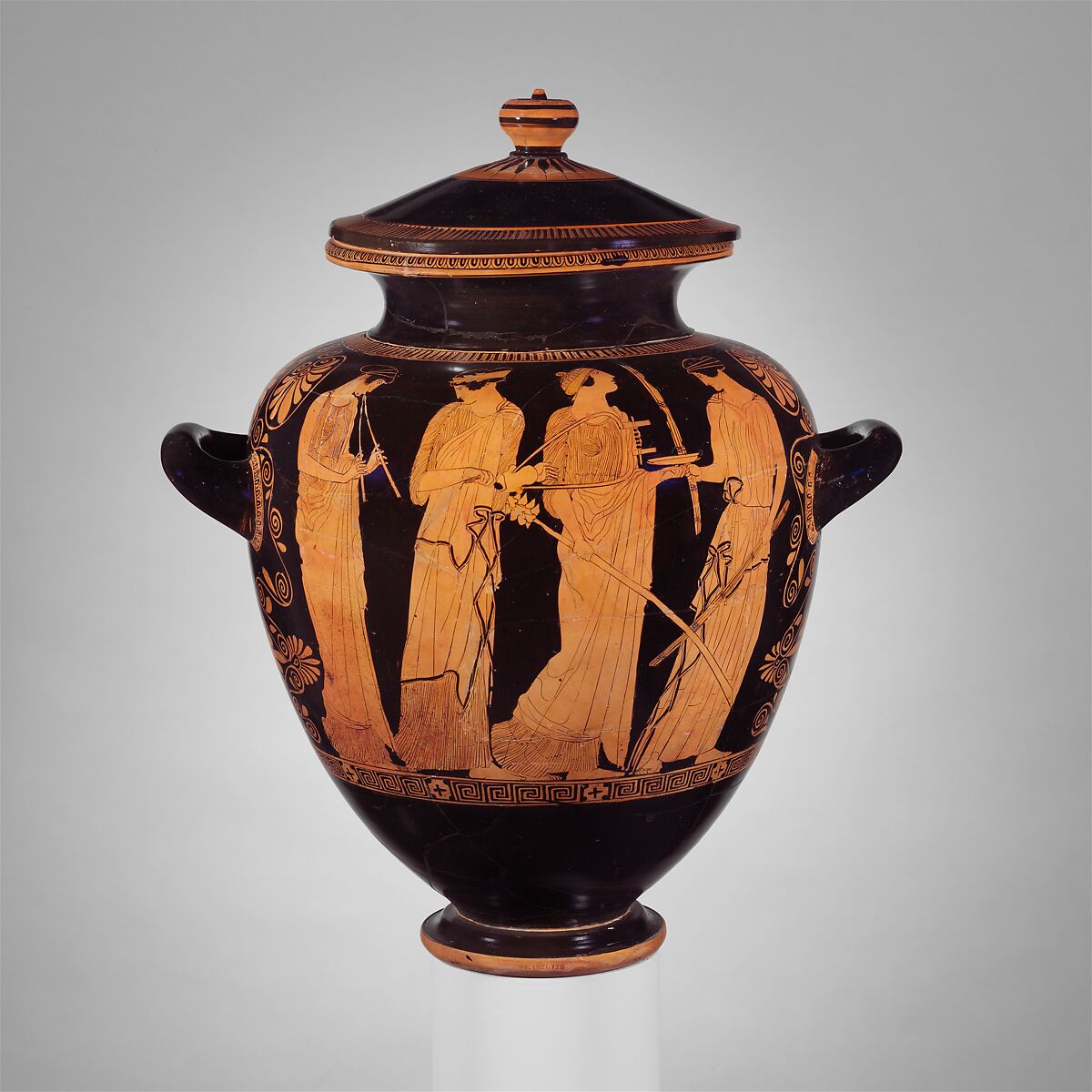 Terracotta stamnos (jar), Menelaos Painter, Terracotta, Greek, Attic