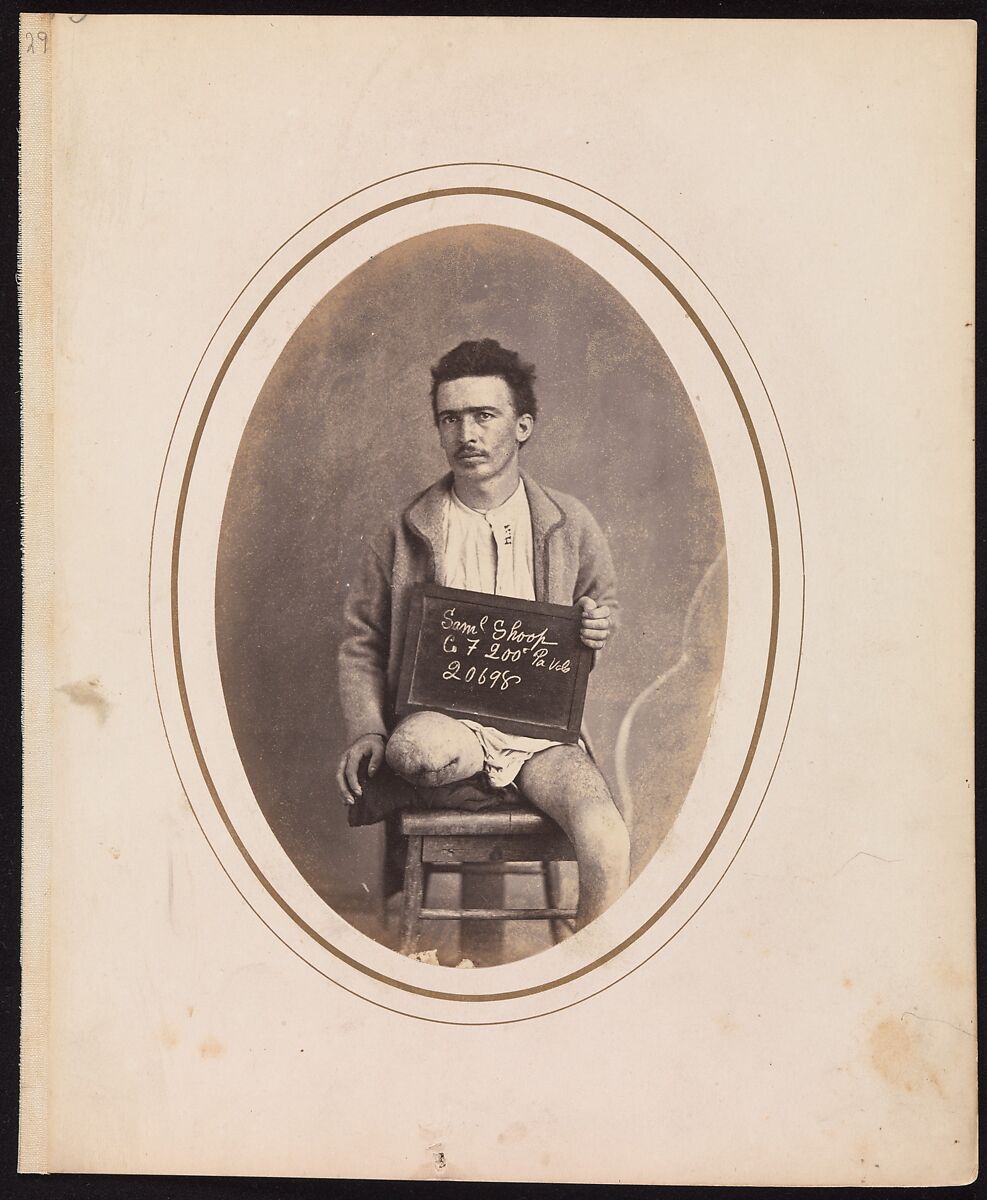 Private Samuel Shoop, Company F, 200th Pennsylvania Infantry, Reed Brockway Bontecou  American, Albumen silver print from glass negative