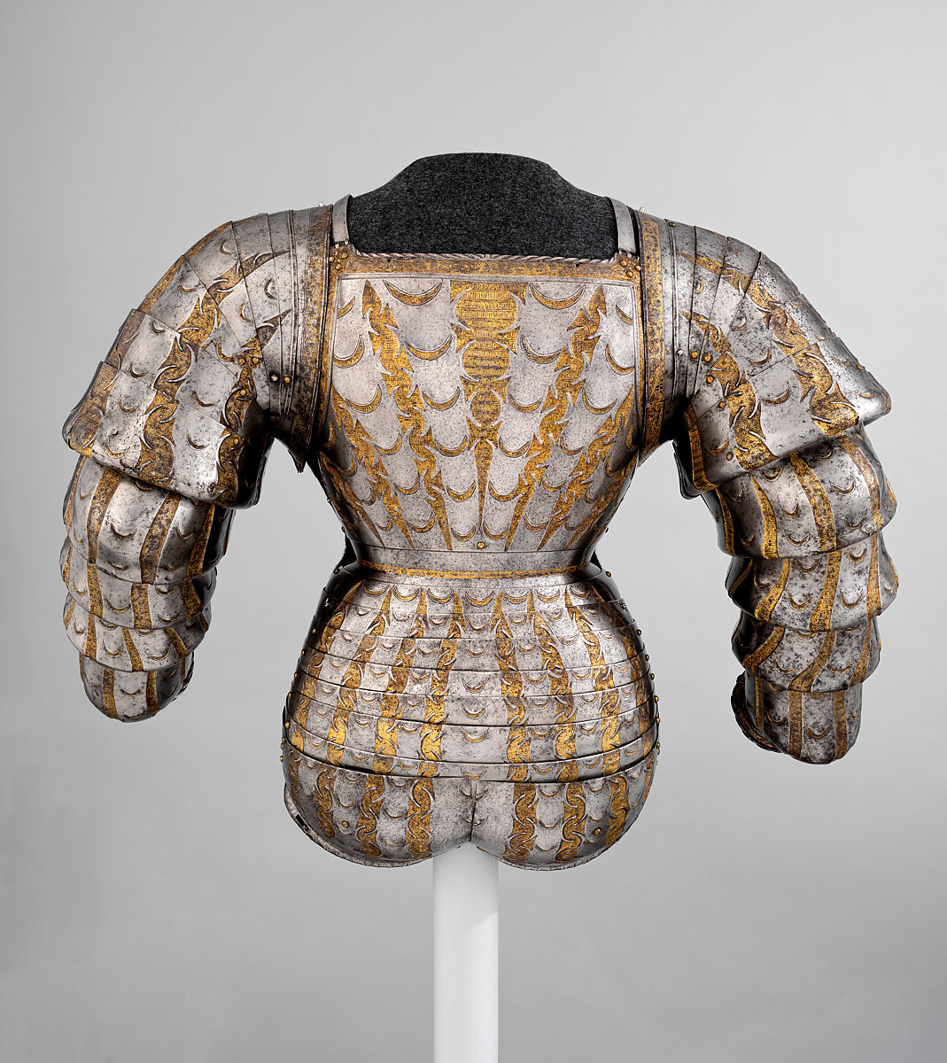 Portions of a Costume Armor, Kolman Helmschmid  German, Steel, copper alloy, gold, German, Augsburg