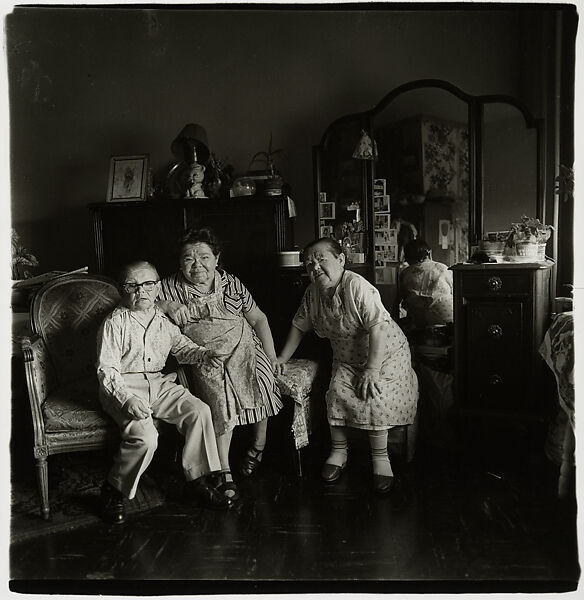 Russian midget friends in a living room on 100th Street, N.Y.C., Diane Arbus  American, Gelatin silver print