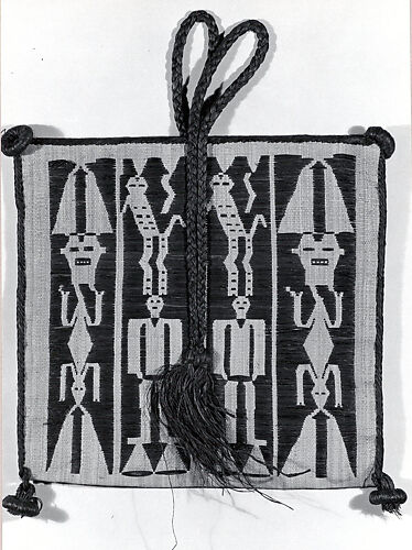 Bag with leopard, lizard, human, and double-bell motifs