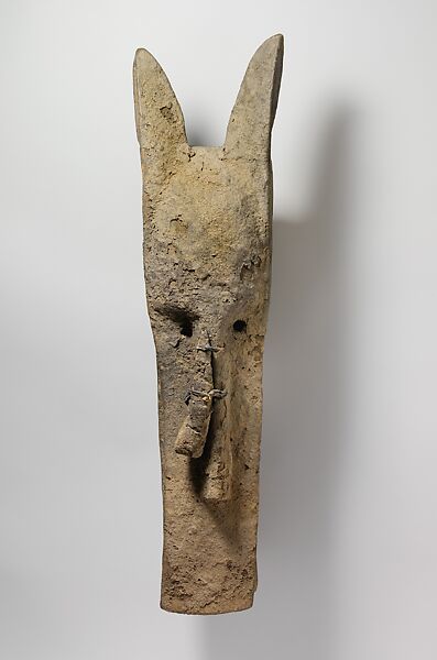 Kònò Helmet Mask, Wood, sacrificial patina, Bamana peoples