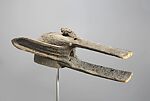 Kòmò or Kònò kun (helmet mask), Bamana blacksmith, Wood, applied organic materials, Bamana peoples