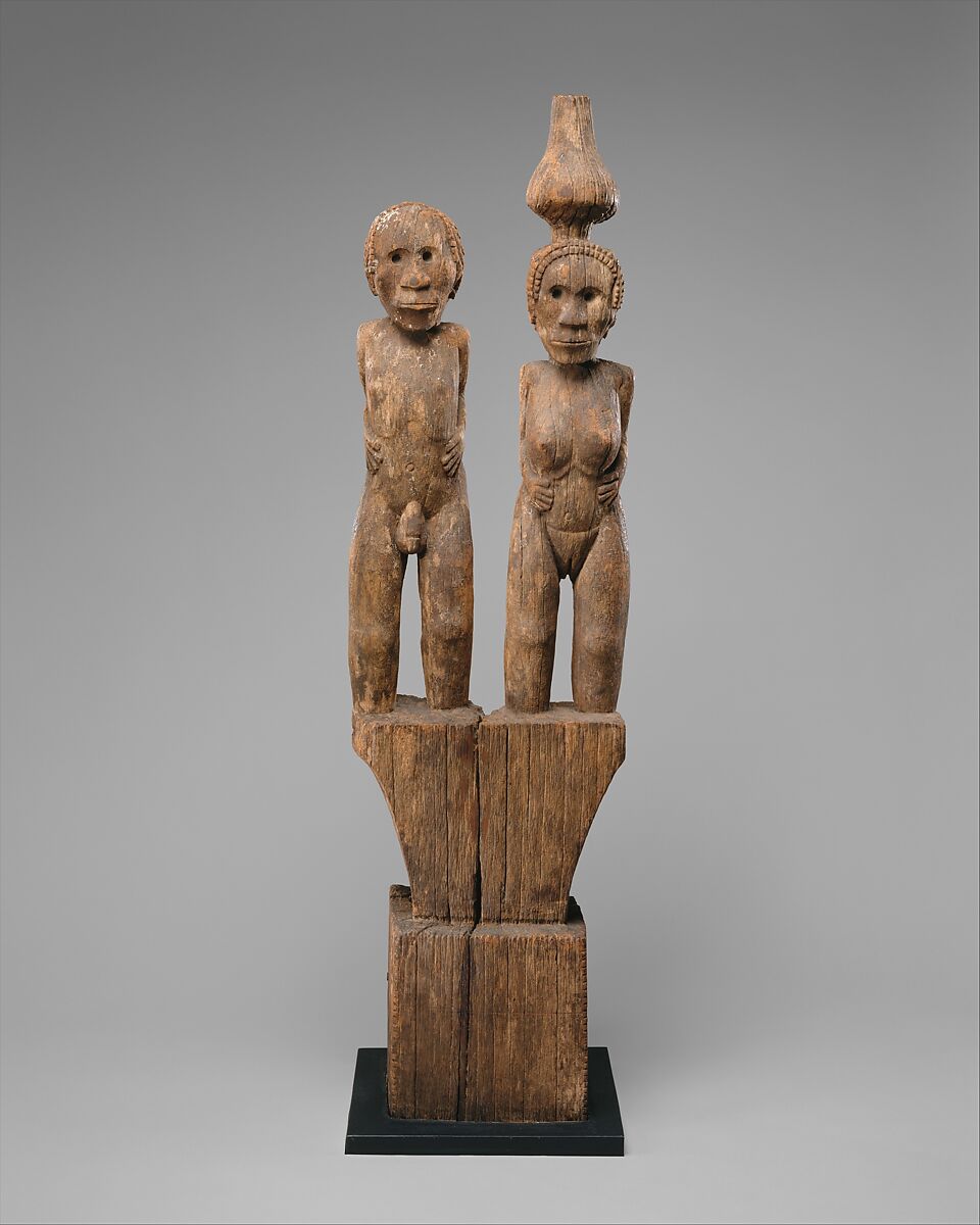 Hazomanga finial, Sakalava artist, Wood, pigment, Sakalava