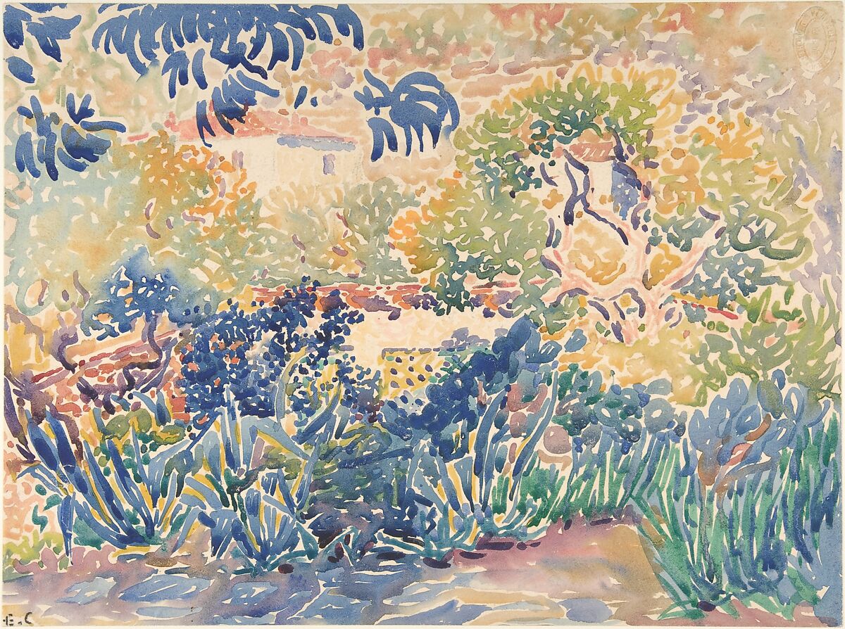 The Artist's Garden at Saint-Clair, Henri-Edmond Cross (Henri-Edmond Delacroix)  French, Watercolor