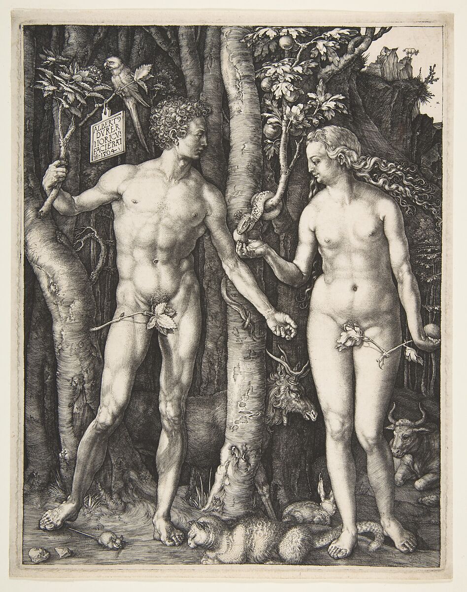 Adam and Eve, Albrecht Dürer  German, Engraving