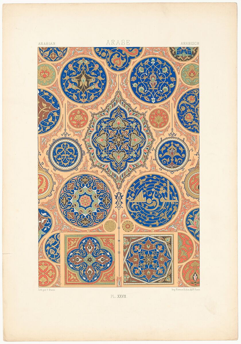 L'Ornement Polychrome, Albert-Charles-Auguste Racinet  French, Color lithograph