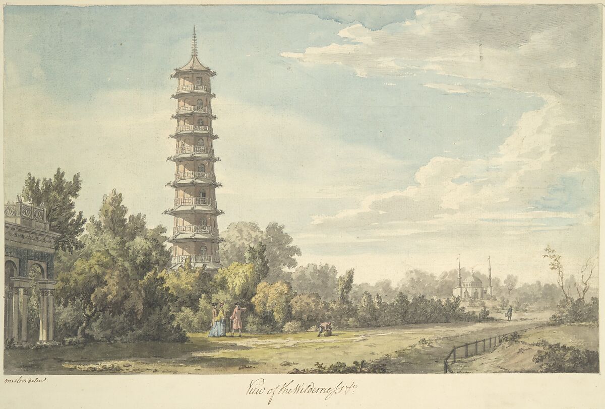 View of the Wilderness at Kew, William Marlow  British, Watercolor