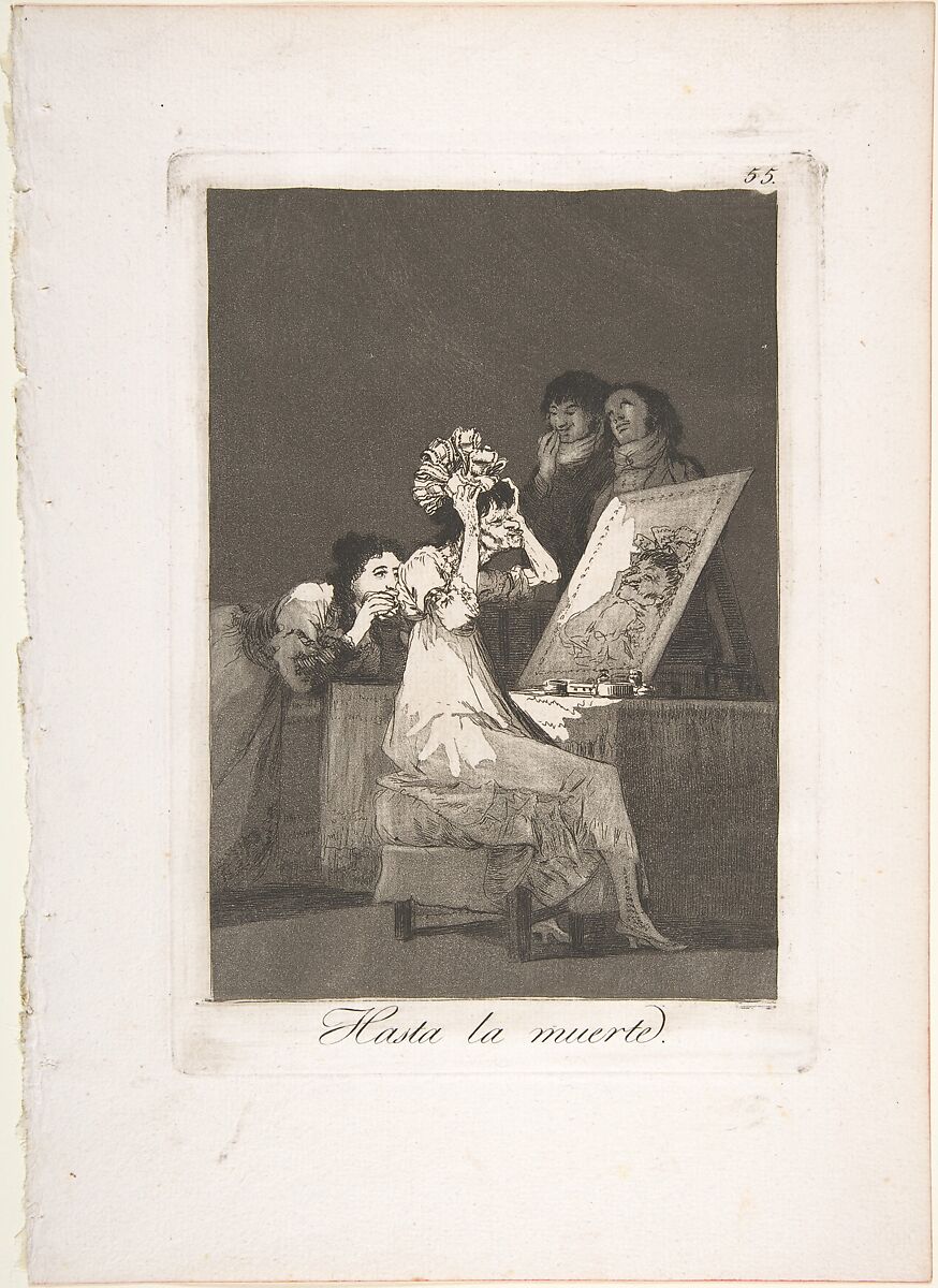 Plate 55 from "Los Caprichos": Until death (Hasta la muerte), Goya (Francisco de Goya y Lucientes)  Spanish, Etching, burnished aquatint, drypoint