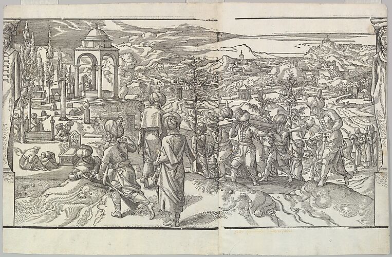 A Turkish Funeral from the frieze Ces Moeurs et fachons de faire de Turcz (Customs and Fashions of the Turks)