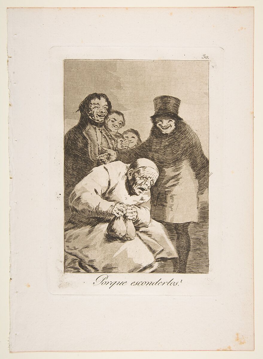 Plate 30 from "Los Caprichos": Why hide them? (Porque esconderlos?), Goya (Francisco de Goya y Lucientes)  Spanish, Etching, burnished aquatint, drypoint