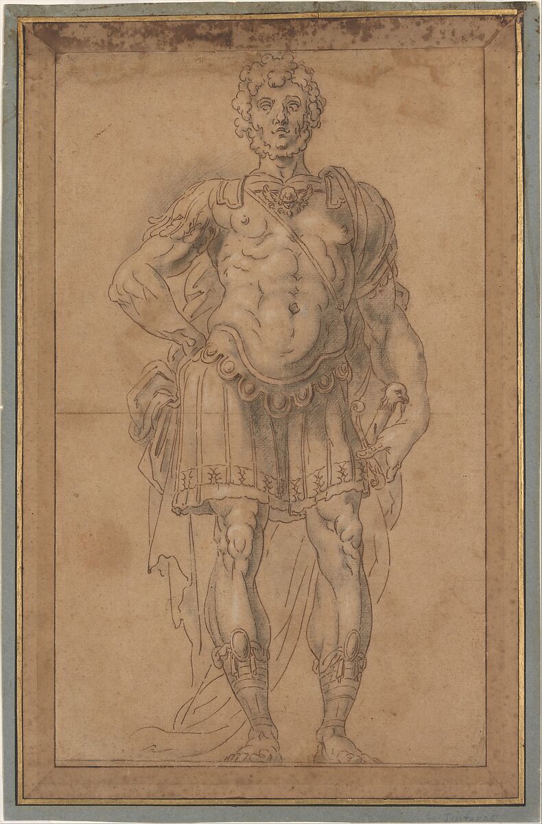 A King of Judah and Israel, Martin Fréminet  French, Pen and brown ink, black chalk with heightening in white