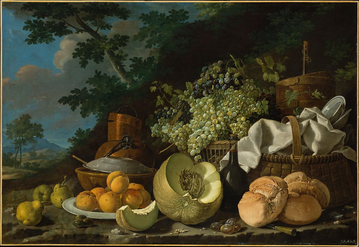 The Afternoon Meal (La Merienda), Luis Meléndez  Spanish, Oil on canvas