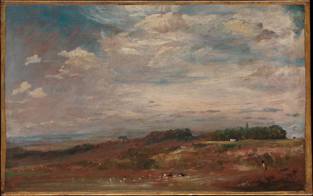 Hampstead Heath with Bathers, John Constable  British, Oil on canvas