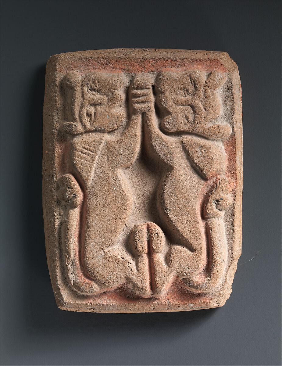 Bath Scraper, Earthenware; unglazed, molded in relief