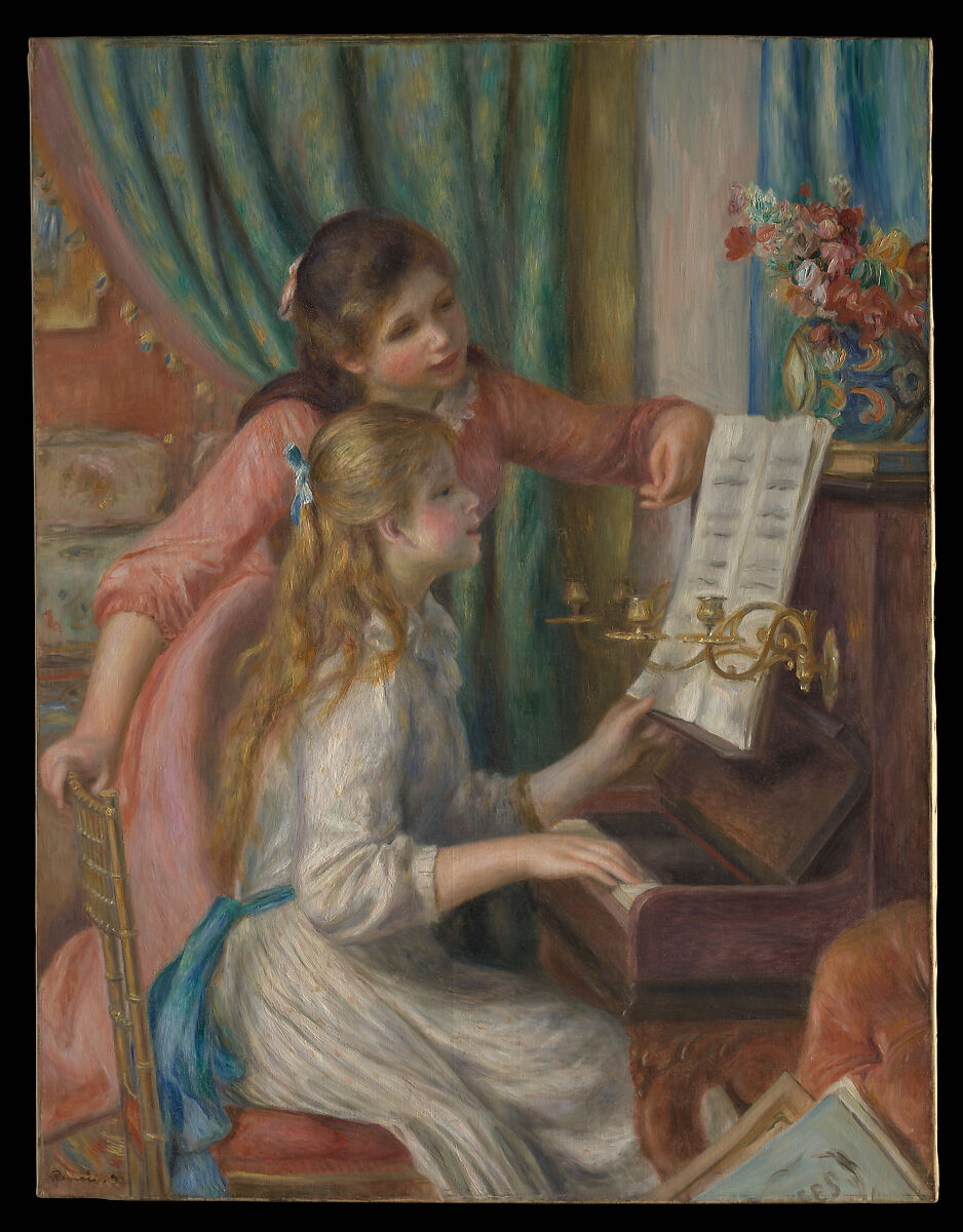 Two Young Girls at the Piano, Auguste Renoir  French, Oil on canvas