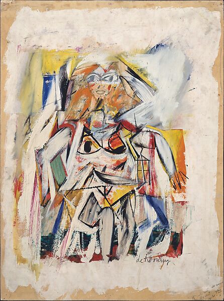 Woman, Willem de Kooning  American, born The Netherlands, Oil paint with collage of cut and printed paper on board