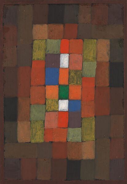 Static-Dynamic Gradation, Paul Klee  German, born Switzerland, Oil and gouache on paper bordered with gouache, watercolor, and ink, mounted on cardboard