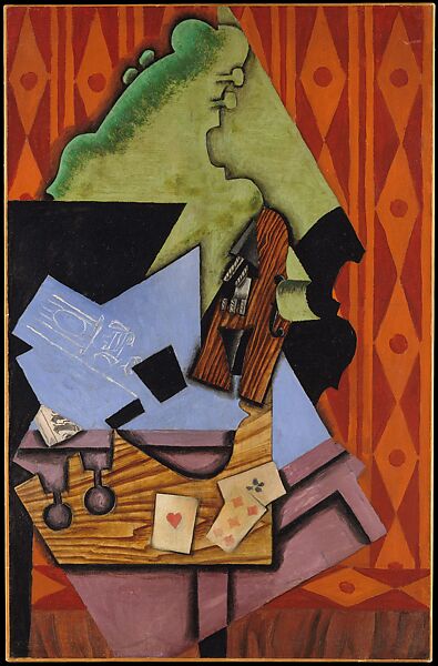 Violin and Playing Cards on a Table, Juan Gris  Spanish, Oil on canvas