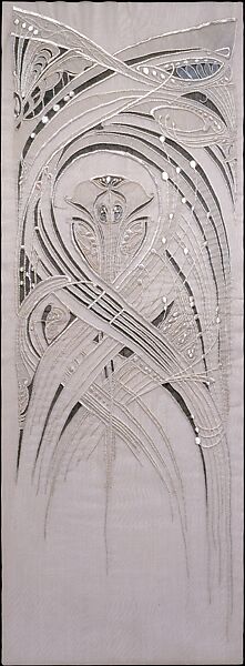 Dress panel, Hector Guimard  French, Silk and paint on silk