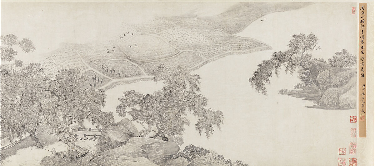 Whiling Away the Summer at the Ink-Well Thatched Hut, Wu Li  Chinese, Handscroll; ink on paper, China