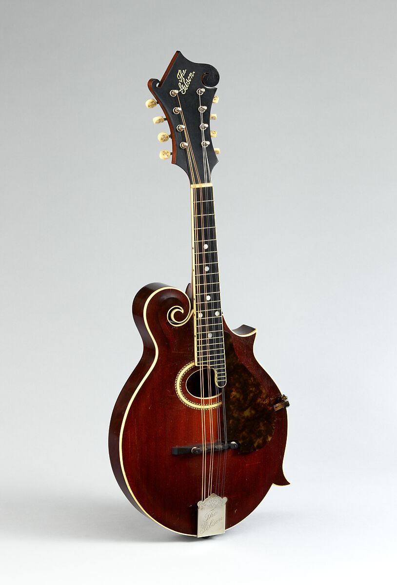 Mandolin, Gibson Mandolin-Guitar Manufacturing Co., Ltd.  American, Spruce, maple, mahogany, ivoroid, mother-of-pearl, nickel silver, American