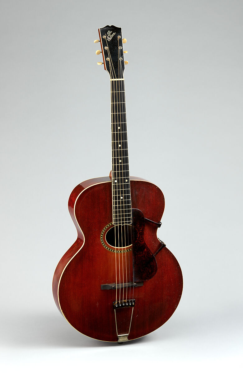 Archtop Guitar, Gibson Mandolin-Guitar Manufacturing Co., Ltd.  American, Spruce, maple, mahogany, ivoroid, mother-of-pearl, nickel silver, American