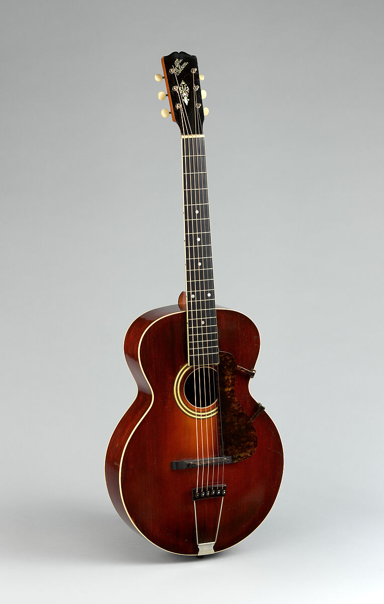 Archtop Guitar, Gibson Mandolin-Guitar Manufacturing Co., Ltd.  American, Spruce, maple, mahogany, ivoroid, mother-of-pearl, nickel silver, American