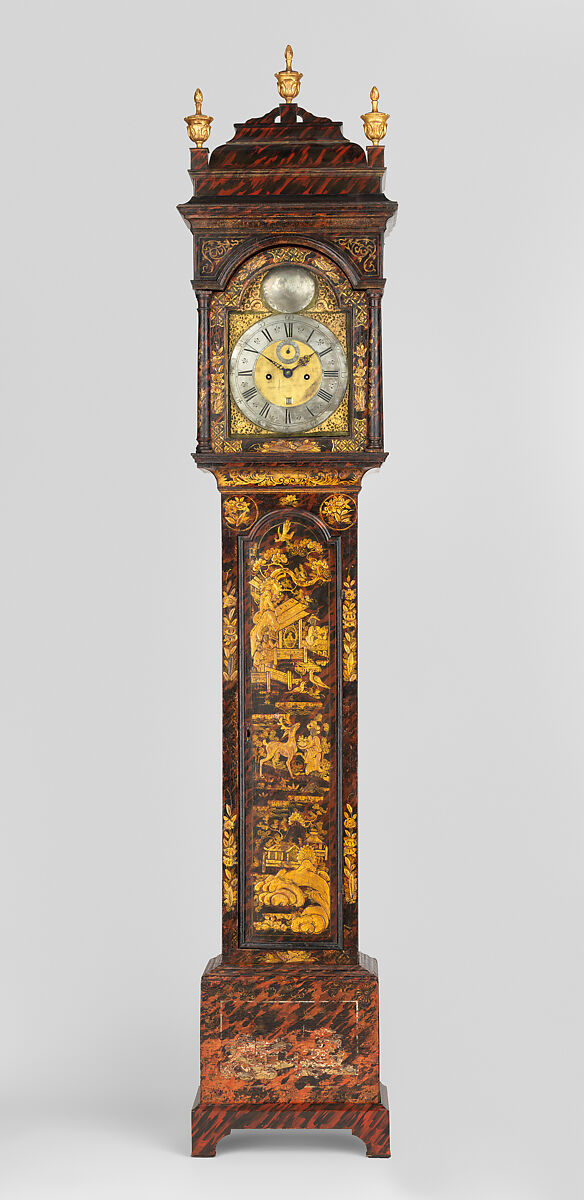 Tall Clock, Joseph Ward  American, Japanned white pine; brass, iron, glass, American
