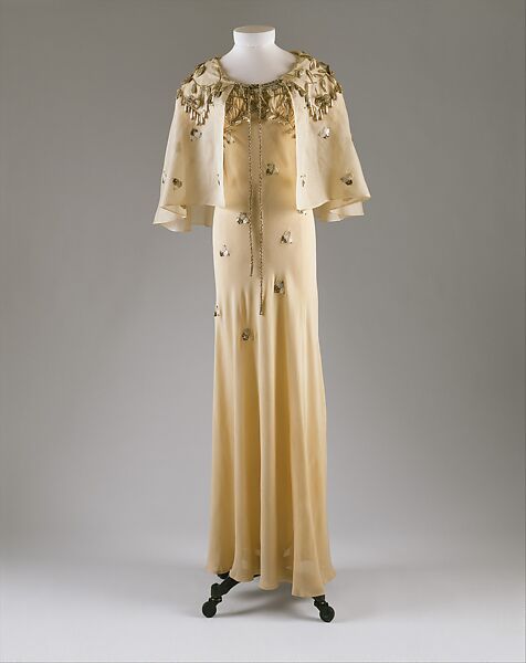 Court presentation ensemble, Schiaparelli  French, silk, feathers, French