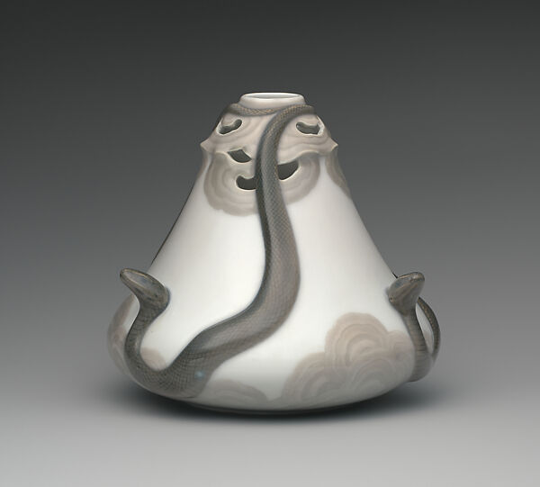 Vase with snakes, Christian Thomsen  Danish, Glazed porcelain, Danish, Copenhagen