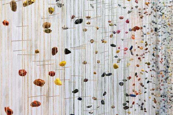 Naxos, Jesse Krimes  American, Mixed media (including pebbles, thread, and pins)