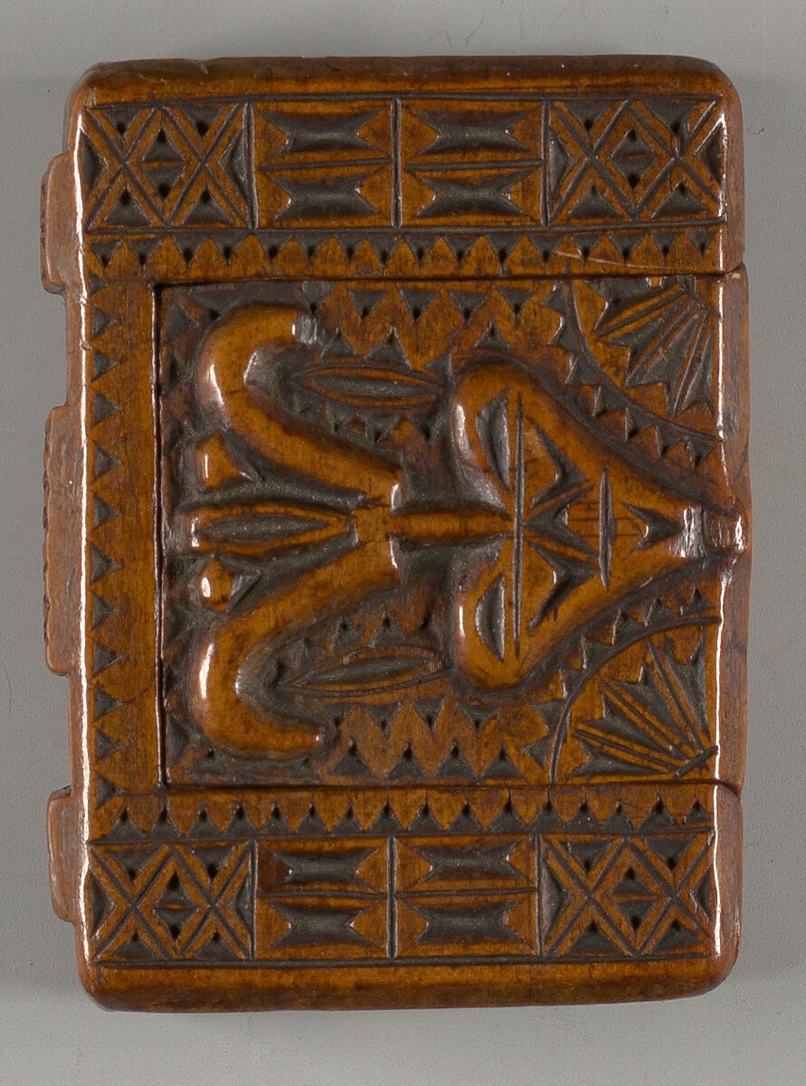 Box with tulip and hearts motif in book form 