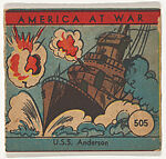 U.S.S. Anderson, from "America at War", W.S. Corporation  American, Chromolithography